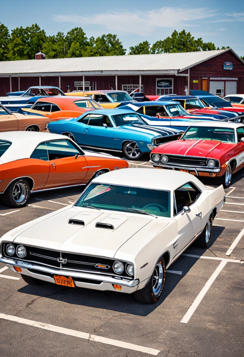 Old muscle car parking 