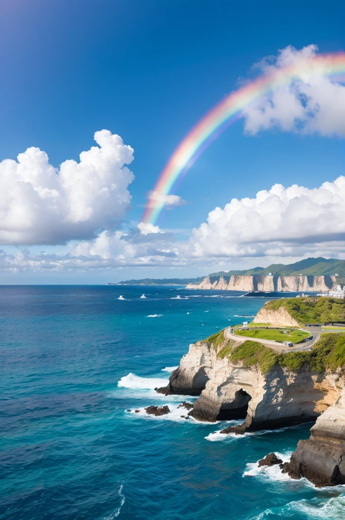 blue sky、rainbow、Ocean