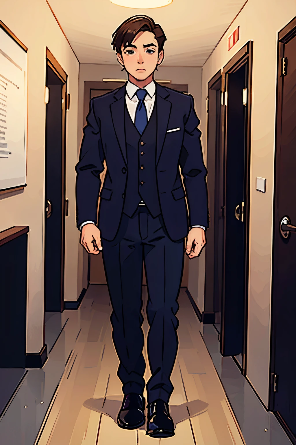 Standing adult male young man in a suit