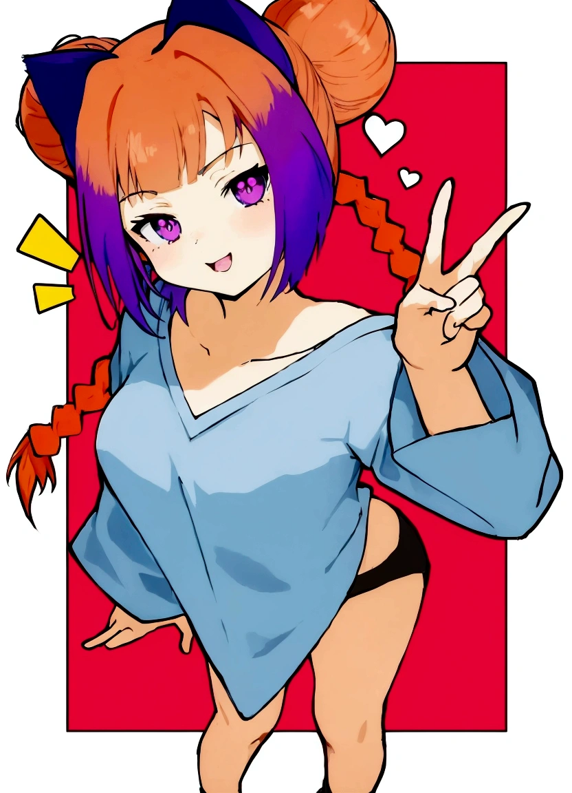 anime girl with purple hair and blue shirt pointing at something, anime catgirl, anime girl with cat ears, cute anime catgirl, ecchi anime style, anime moe artstyle, nekomimi, in anime style, anime style character, anime girl, in an anime style, in the art style of 8 0 s anime, an anime girl
