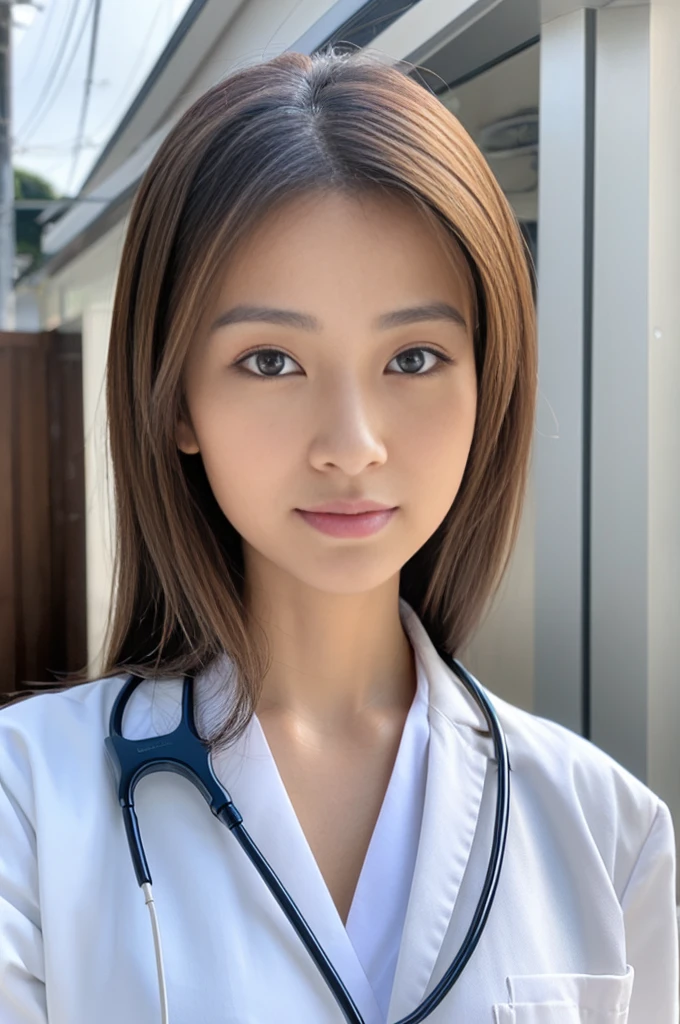 ((Highest quality)), ((masterpiece)), (detailed),Perfect Face,Japanese,Female doctor,White