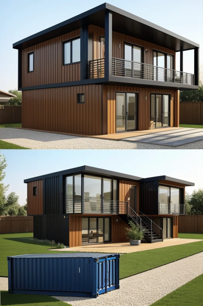 They are containers, the longest one is 12m long and the 3 are 2 meters tall..5 and the other two smaller ones ask for 6m long, I have to make a plan for that and make it a multi-family home., and that the measures are not invented, I need you to draw it like an architectural plan