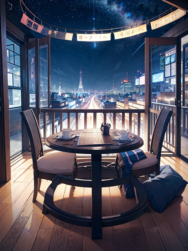 (On the table)(High Detail)Mechanical City、The near future、nobody、Dark、fantastic、You can see the night sky
