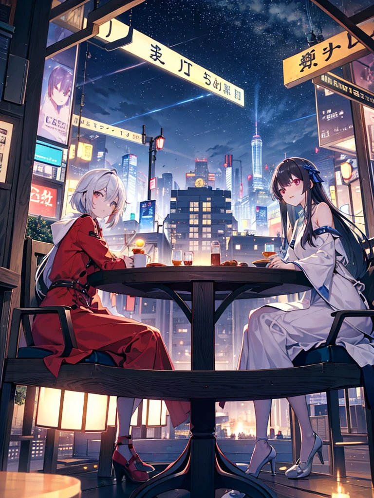 (On the table)(High Detail)Mechanical City、The near future、nobody、Dark、fantastic、You can see the night sky