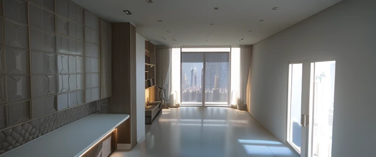 Alafid living room with large windows,City view, Luxury Apartment interior, Penthouse, Luxurious environment, Luxury Apartment, Comfortable modern living room, living room interior design, Warm light interior, stunning rendering, Deluxe HD rendering, interior design living room, modern interior design, Inside modern apartment, modern living room, photorealistic rendering, architectural visualization