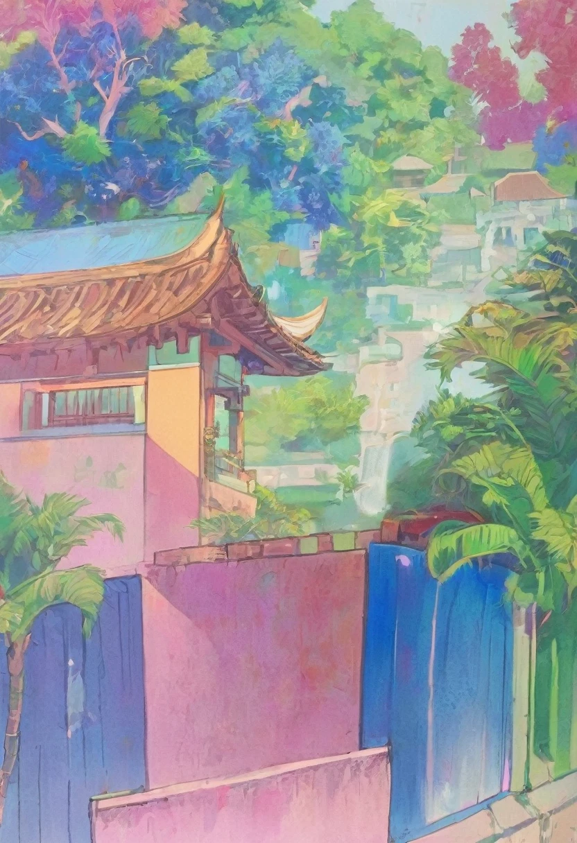 抒情abstract, pink、blue and green mist, 略显abstract, 灵感来自汉斯·Hoffman, abstract现实主义, abstract, abstract丙烯画, abstract技巧, abstract印象派, With this picture carrier,Generate an image with a certain artist(matisse、Hoffman,Cézanne,Chagall,miro)Works in five artist styles,Fusion of five artistic styles,The picture has a certain contemporary quality,Contains contrasting colors,Complementary colors,Adjacent colors,Area comparison,Chiaroscuro,A work with a strong sense of space。Fully reflects the styles and integration of the five artists,Add some details。