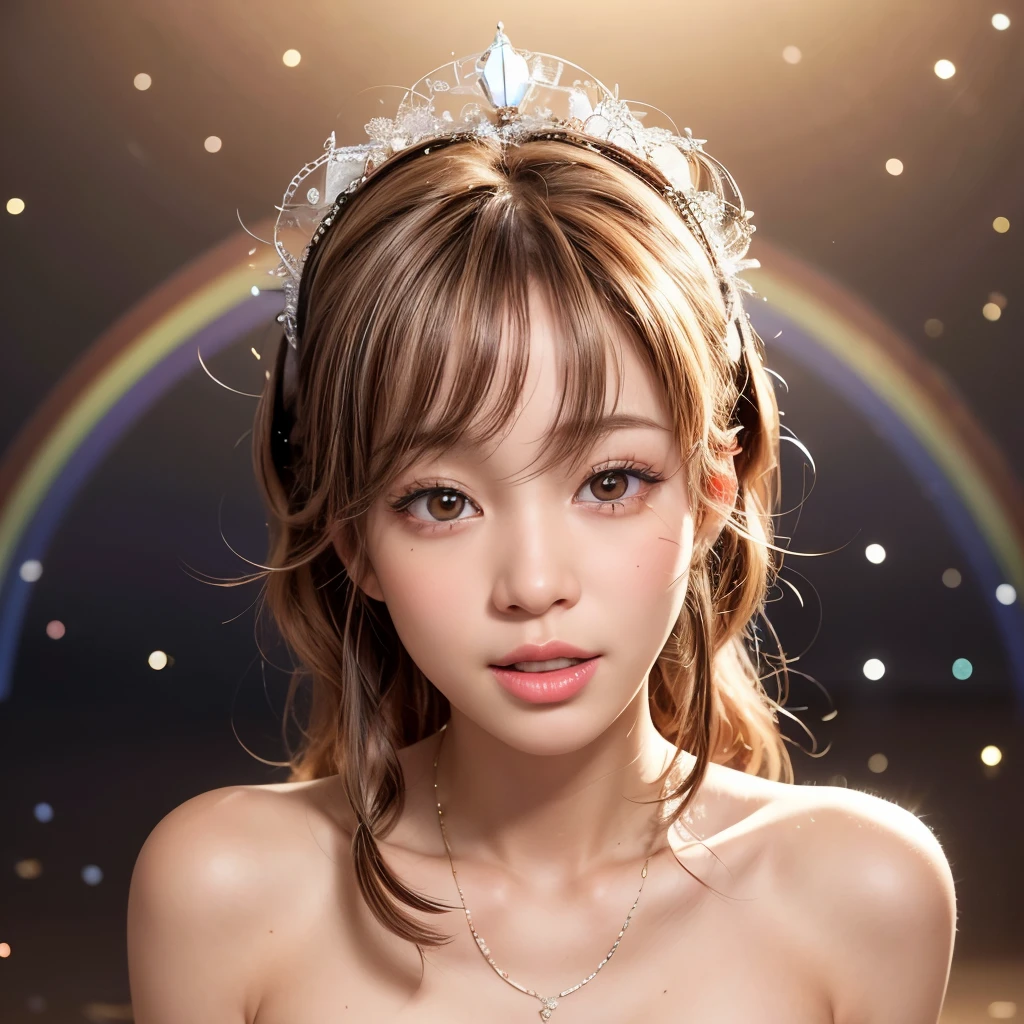 NSFW, 8k, High-level, absurd, masterpiece, best quality, primitive, very detailed CG, very detailed wallpaper, perfect lighting, Extremely detailed (((The personifying " ホイットニーヒューストン " as a Little Girl))), MysticSight, Tyndall effect, Tyndall scattering, Studio gray background with (many Dazzling RainbowColor particles BokeH:1.28), (RoundlyButts, ThighGap), (Exposed:0.4), (Assfocus with looking ahead), BREAK (NOGIZAKA face variations) Extremely Detailed very KAWAII face variations, perfect anatomy, Childish, captivating gaze, elaborate detailed Eyes with (sparkling highlights:1.28), long eyelashes、Glossy RED Lips with beautiful details, Coquettish tongue, Rosy cheeks, Radiant PearlSkin with clear transparency . { (Dynamic LifeLike expressions:1.4) | :d) }, (large eyes:-1) .