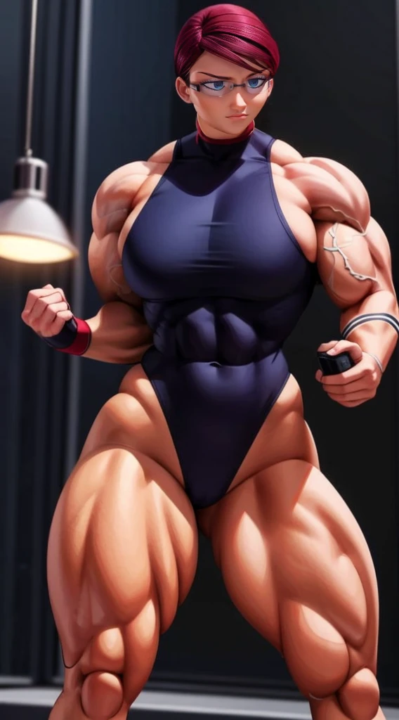 a very muscular female bodybuilder, extremely detailed, athletic body, red sports bra and panties, dynamic pose, artistic lighting, dramatic shadows, cinematic composition, photorealistic, high contrast, vivid colors, 8k, hyper detailed