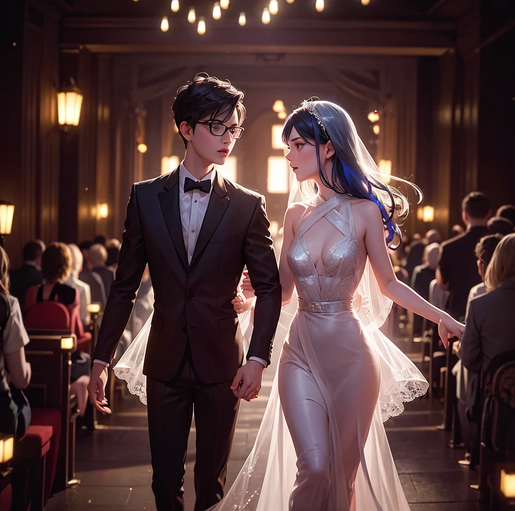 Evening Dress, theater, by Tyler Shields and Brandon Woelfel, 35mm photograph, bokeh, best quality, masterpiece, very aesthetic, perfect composition, intricate details, ultra-detailed