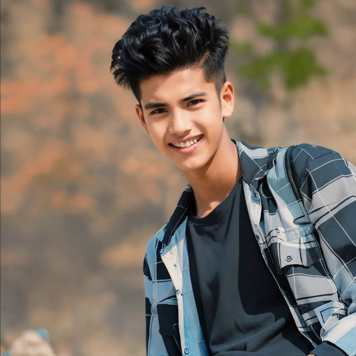 photograph, Psychotic Tangible thick Palestinian Boy, Ming Dynasty hairstyle, at College, Frightening, Bronzepunk, film grain, Canon eos 5d mark 4, Selective focus, DayGlo dust particles