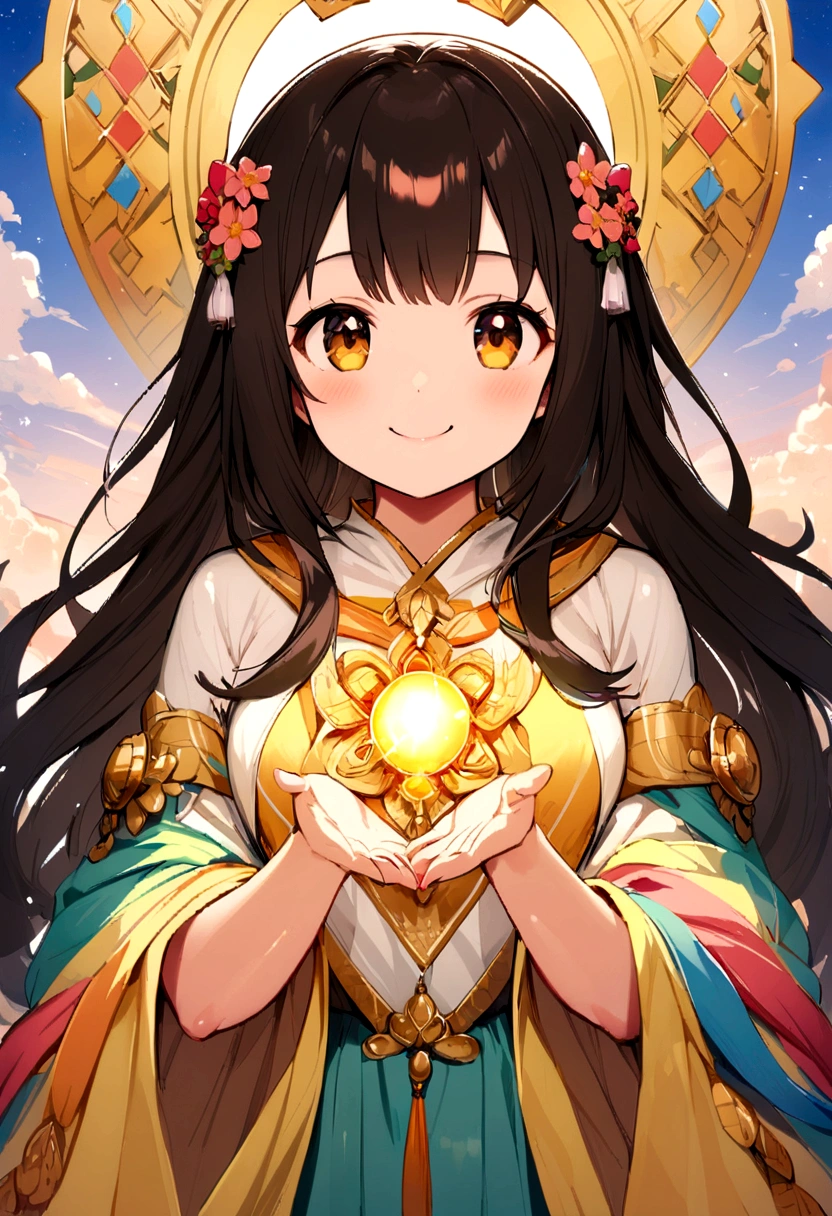 Long hair girl with cute smile