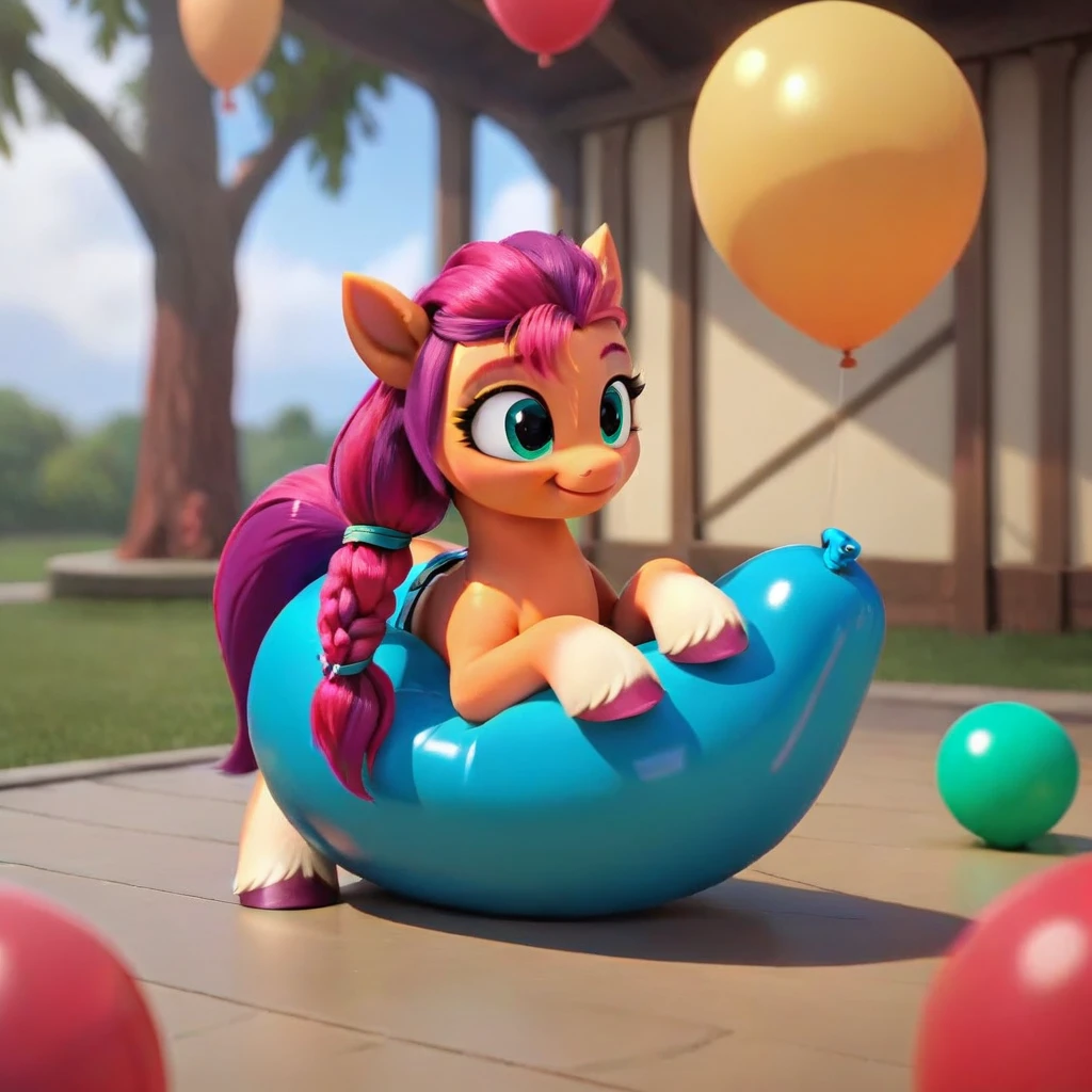 cinematic film still score_9, score_8_up, score_7_up, score_6_up, score_5_up, score_4_up, Digital art, cute,
Sunny Starscout, earth pony, muscular, smirking, feral,
rating_questionable,
meadow,
(balloon fetish, looner, sitting on a balloon, balloon sitting:1.2),
(detailed balloon, one balloon, sitpop:1.3),
thick thighs, balloon fetish, sitting on a balloon, one balloon, too heavy,
(tied balloon, tight balloon, necked balloon:1.2),
foreshortening, depth of field, motion lines,
emphasis lines, impact emanata,
screencap, . shallow depth of field, vignette, highly detailed, high budget, bokeh, cinemascope, moody, epic, gorgeous, film grain, grainy