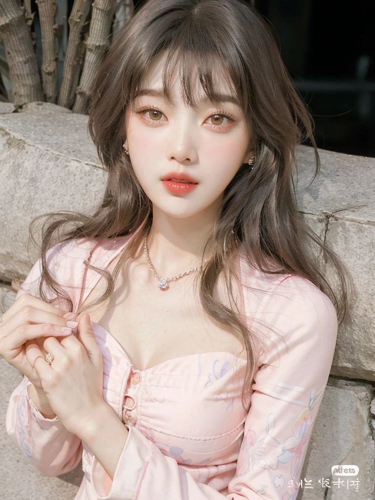 Araffe Asian woman with long hair wearing a pink dress, Lalisa Manobal, Ulzzang, Lalisa Manoban do Blackpink, Parque Roseanne do Blackpink, linda Delphine, Heonhwa Choe, Jaeyeon Nam,  coreana, Jinyoung Canela, maquiagem sul-coreana popular, wan adorable korean face, linda mulher coreana jovem, maquiagem coreana popular