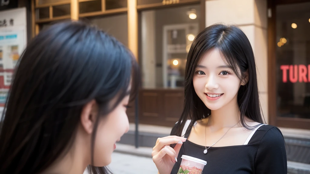 Beauty、smile、Black Hair、On a date