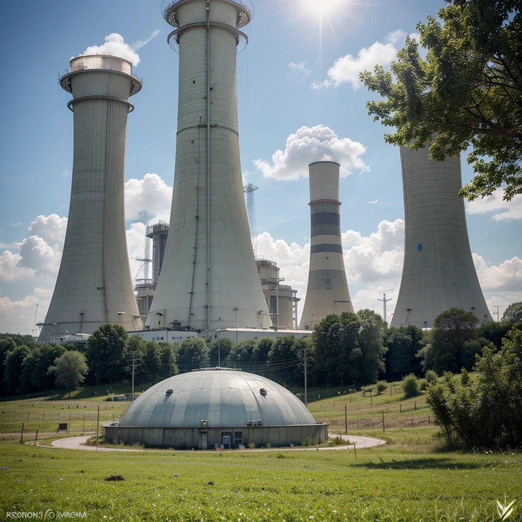 {
  "prompt": "A realistic and vibrant image promoting nuclear energy in Ukraine. In the center, there is a glowing coat of arms of Ukraine, radiating clean energy. Surrounding it, there are symbols representing uranium (U) with its atomic structure, including electrons orbiting nuclei with neutrons and protons. Visible electric bolts and lightning arcs from charged electrons enhance the dynamic feel. In the background, a modern and clean nuclear power plant is visible under a bright blue sky. Ukrainian engineers in protective gear are working diligently, using advanced equipment. Lush green fields and trees surround the plant, symbolizing environmental harmony. Icons representing global demand for clean energy, such as wind turbines and solar panels, are subtly integrated. A banner with the text 'Сила атомної енергії для чистого майбутнього України' is displayed prominently. Additionally, graphs and icons show the benefits of nuclear energy, like reduced emissions and high efficiency. The overall scene conveys a message of safety, innovation, and environmental sustainability, reflecting the current global need for eco-friendly energy solutions.",
  "size": "1024x1024"
}
