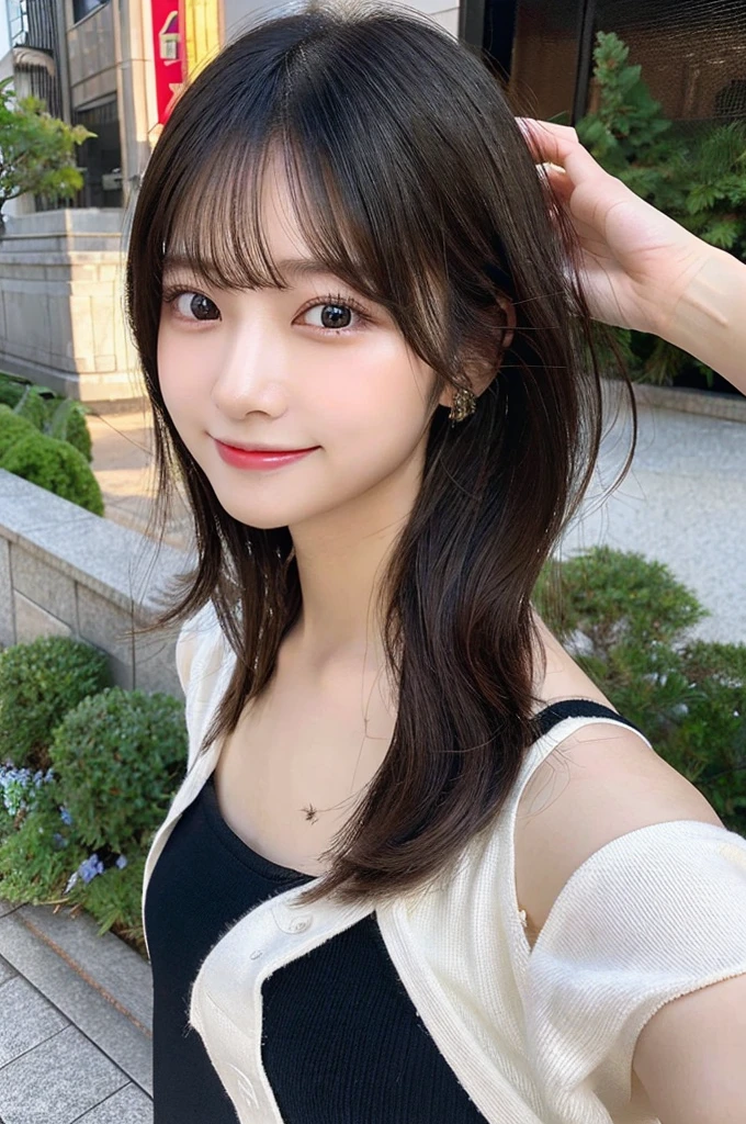 最high quality,Very detailed,finely,High resolution,8K壁紙,Perfect dynamic composition,Beautiful eyes,Young Japanese Woman,Age 25, Black Hair, thin, 4K, 8K, high quality, beauty, smile, Beautiful Eyes, Characterized by simplicity, High resolution,Female 2-person group,Japanese Idols,Random facial expressions,smile,whole body,Drawn angle of view,Smooth Hair,Selfie,Natural look,Random emotions