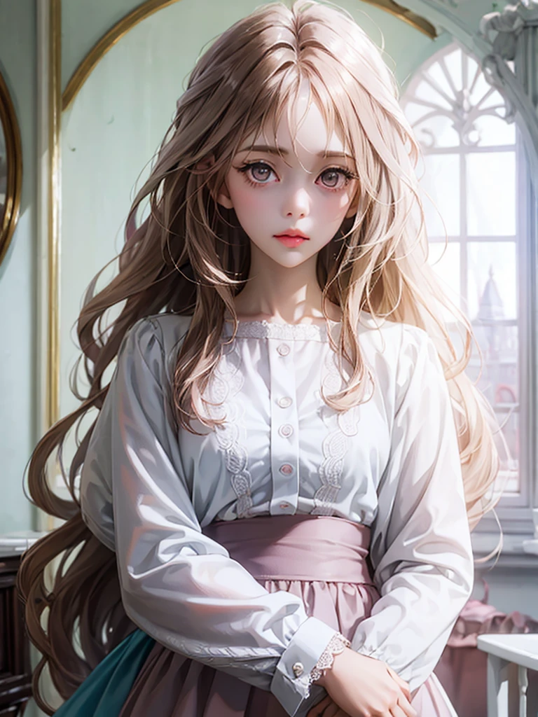 delicate　Big eyes　I have long hair　Cute girl　Pastel color clothes