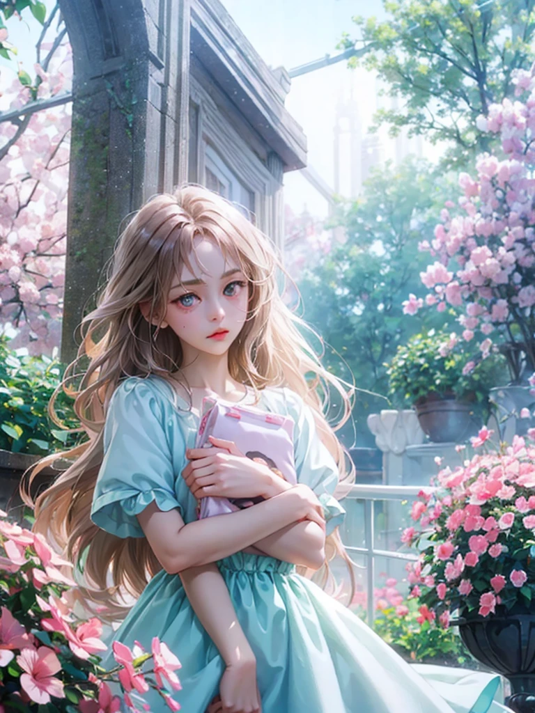 delicate Big eyes I have long hair Cute girl Pastel color clothes