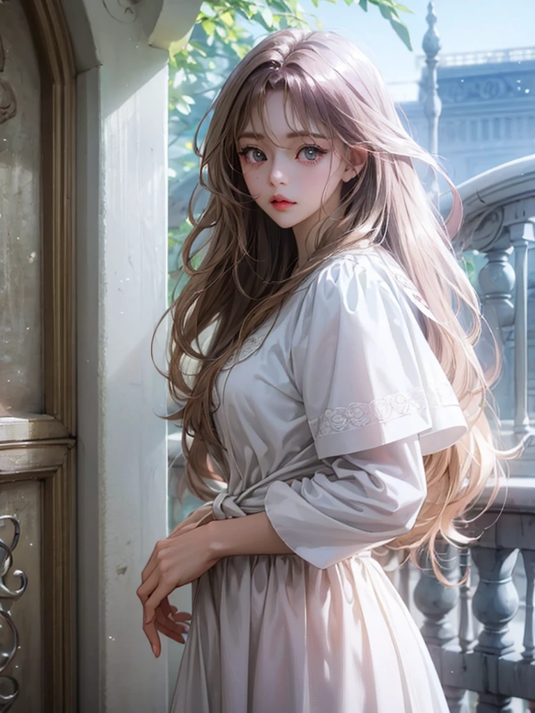 delicate Big eyes I have long hair Cute girl Pastel color clothes