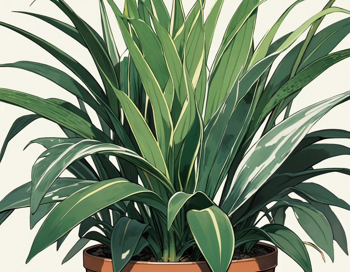 Foliage plant(Sansevieria)movie poster style