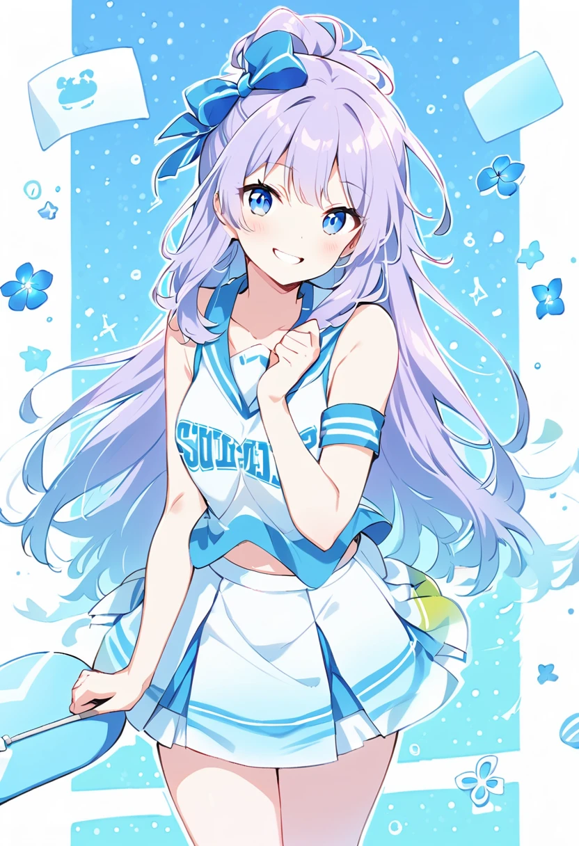 girl、Purple Hair、Long Hair、smile、Cheerleader