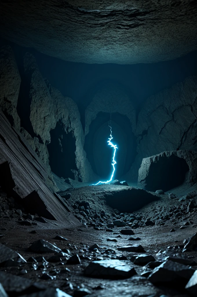 A huge deep abyss made of black stone, incandescent magma, phosphorescent radioactive mineral, it ends in the bottom with a living organic obscurity, abysssanctum, procreation of the wicked, synthetic grotesque,highly detailed, 4k resolution, masterpiece, 3d modelling,digital art