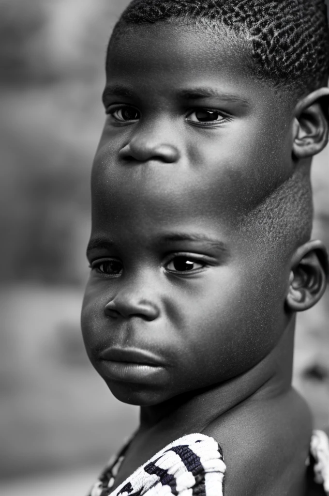 Dans le style fantastique, a young black boy with braided hair