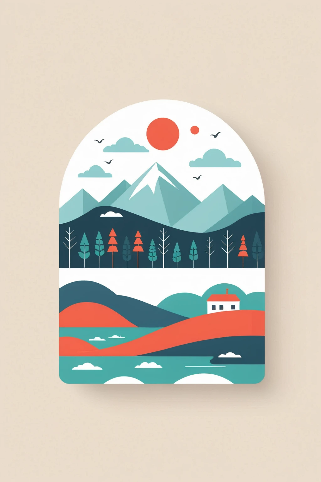 Flat design minimalism illustration by Marina Zlochin