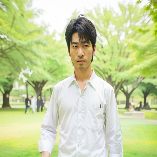 Arabian Asian man standing with a plate of food in the park, takashi takeuchi, amazing, All heroes, kazuki takahashi, masakazu katsura, Kimitake Yoshioka, Kousuke Oono, tomohiro shimoguchi, saito takao, takeuchi takashi, naoki ikushima