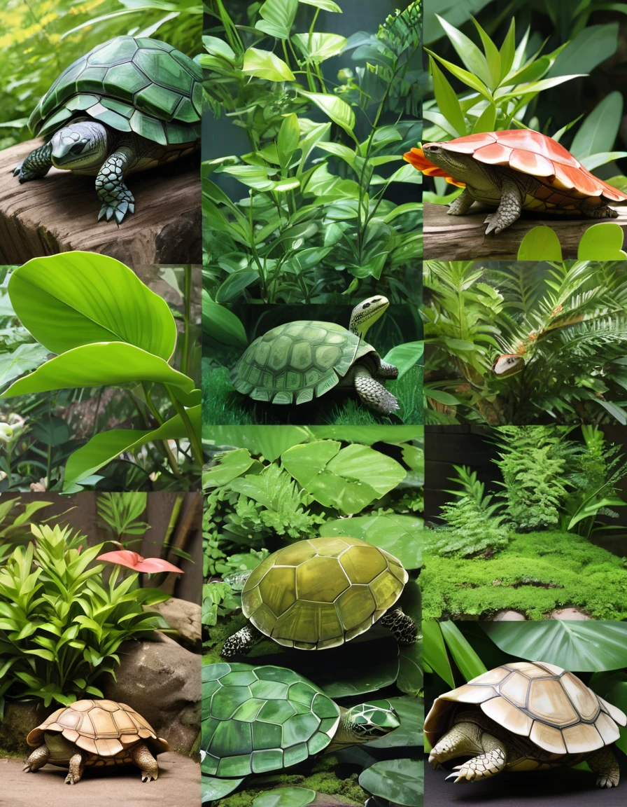 Foliage plant (Turtle Shell Dragon)magazin collage