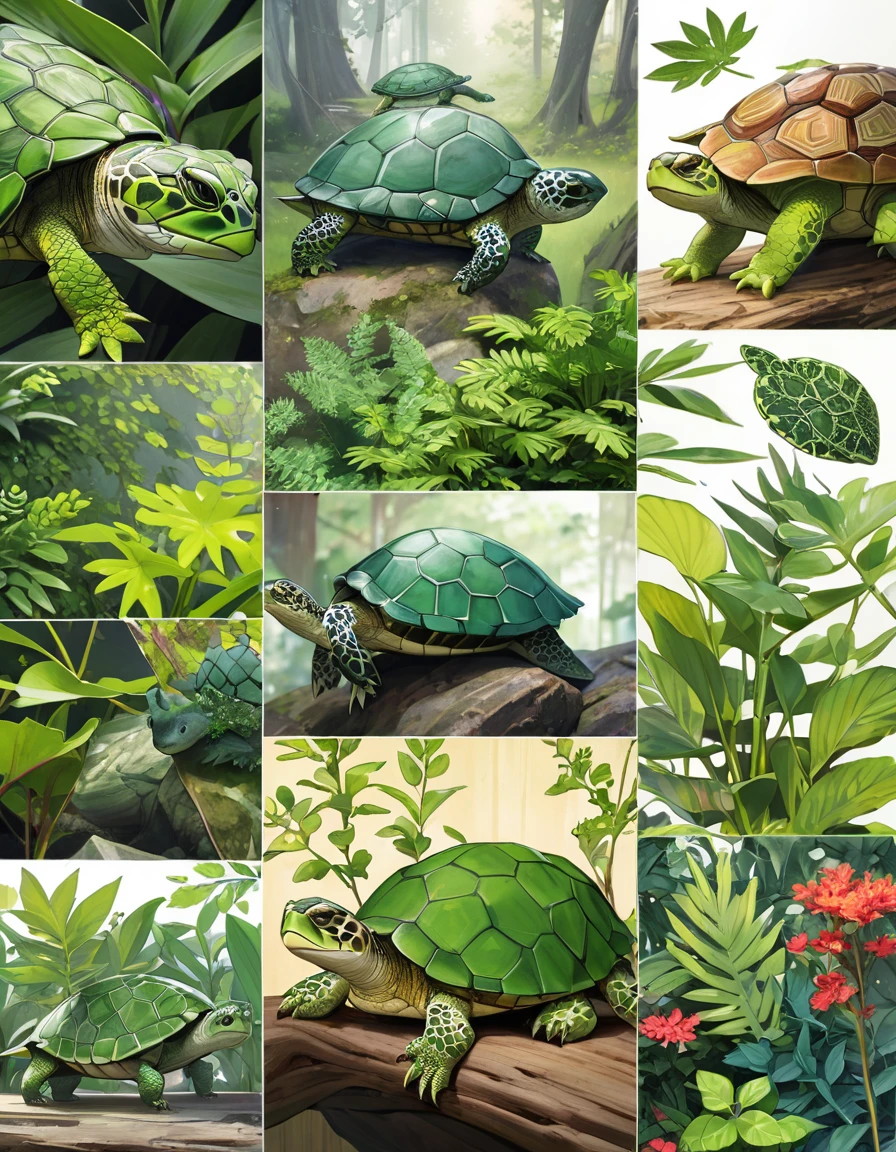 Foliage plant (Turtle Shell Dragon)magazin collage