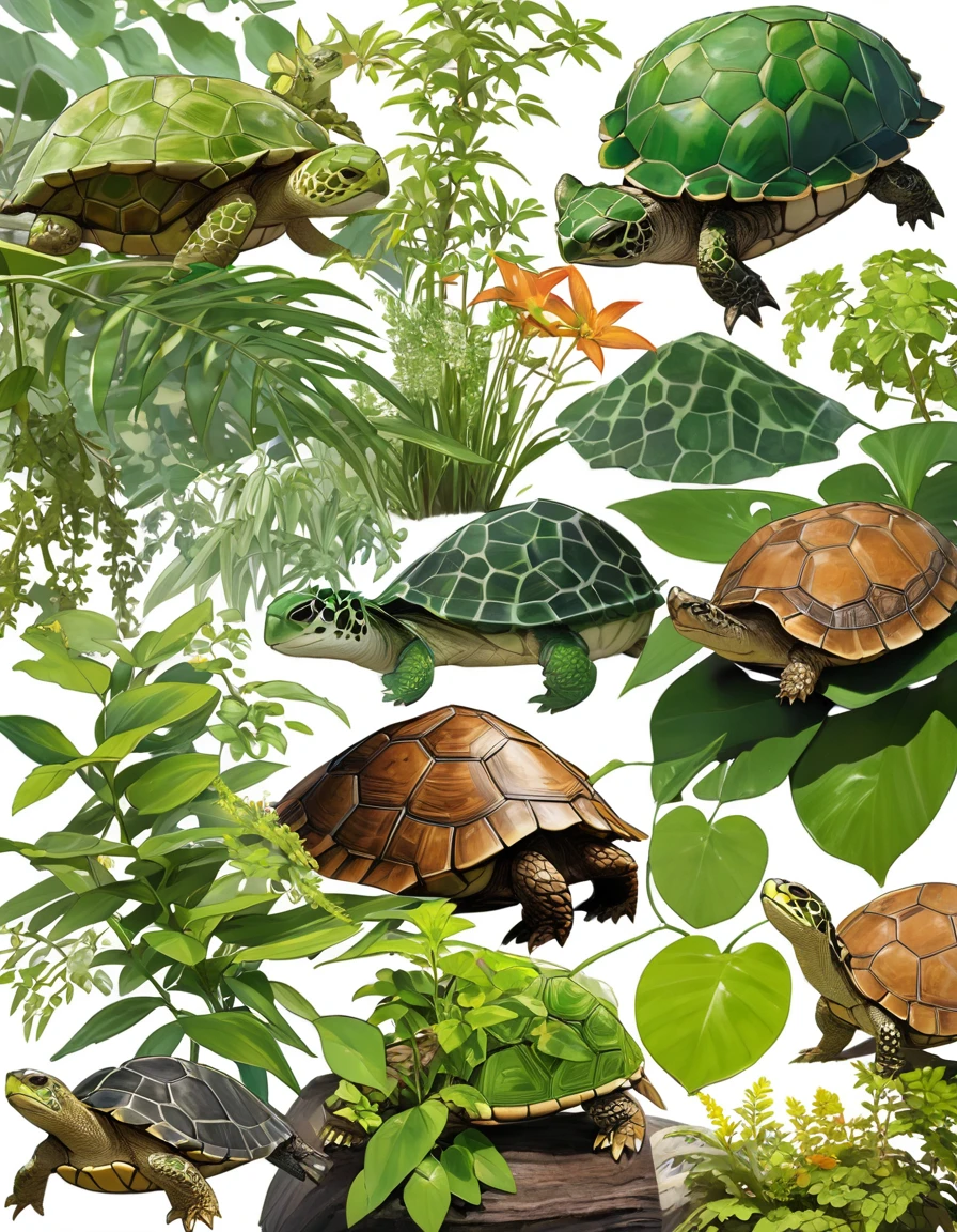 Foliage plant （Turtle Shell Dragon）magazin collage