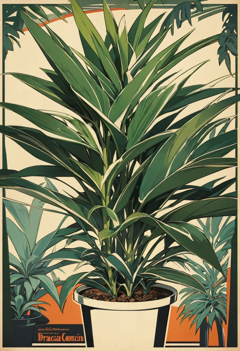 Foliage plant(Dracaena Concini)movie poster style