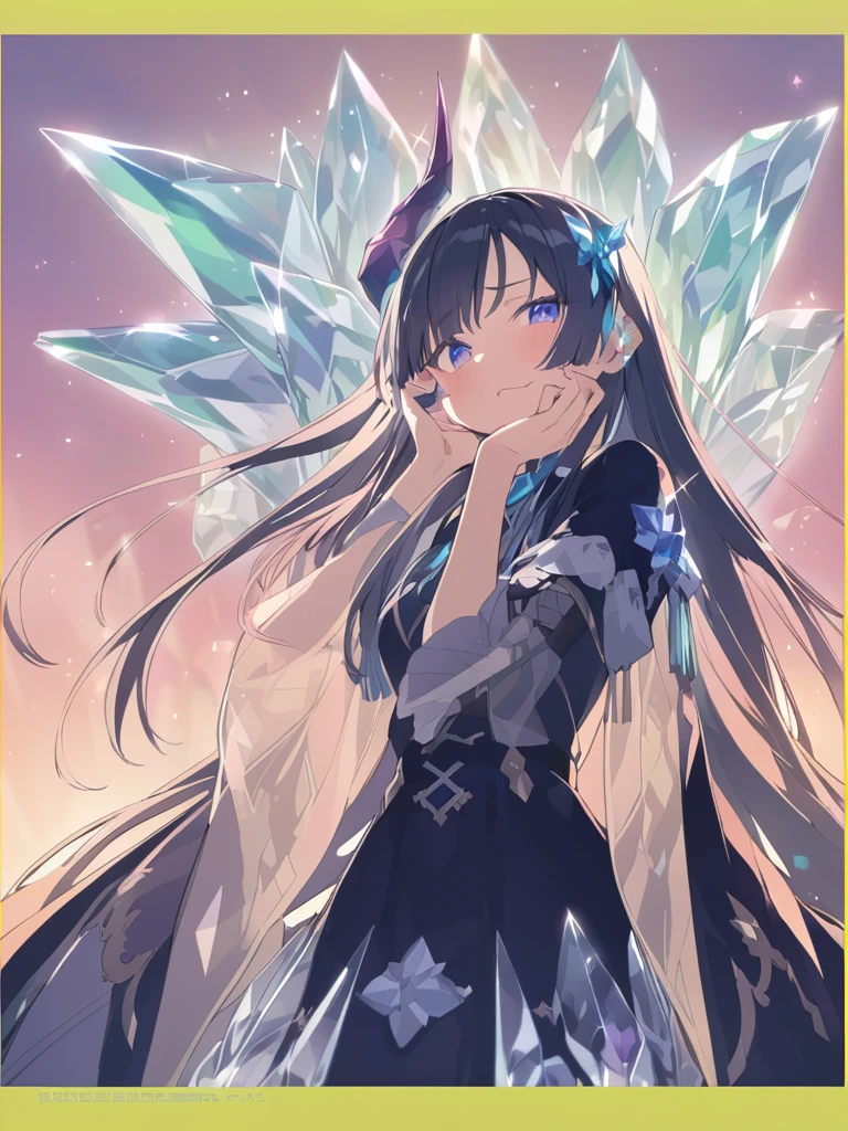 Place your hand on your cheek Perfect Fingers Insanely embarrassing Crystal Horn Shining Crystal