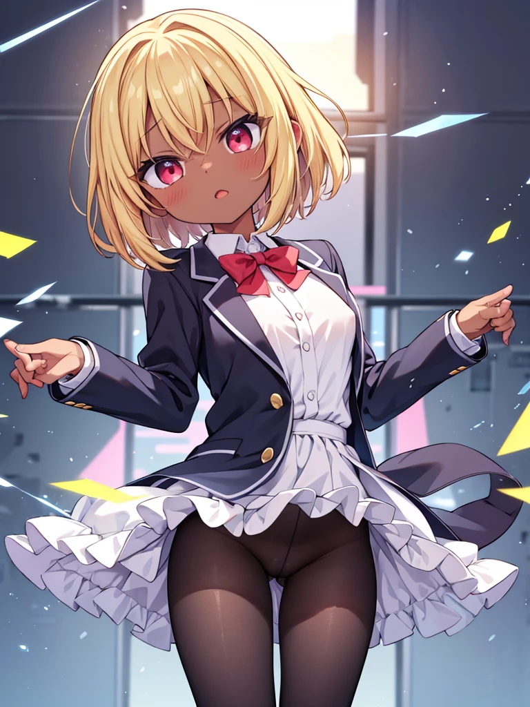 (Masterpiece、high resolution)、(Multiple Girls)、Elementary school girl、8-year-old、Flat Chest、Blonde、、Glasses、short hair、Red Eyes、White sticky、Embarrassed look(1 person)Exposed nipples、 紺色の透けているスクール水着 School classroom Standing姿 ダイナミックアングル黒ギャル(Dark Skin:1.2)、(correction:1.1)、(short、small、small:1.2)、Cowgirl、Crouch、Leg spread、(Spread your legs、Open legs、Knee Raising:1.3)、between legs、perineum、Super detailed、Bright colors、Very beautiful detailed anime faces and eyes、It looks straight、;D、Shiny skin、(8K、RAW Photos、Highest quality、masterpiece:1.2)、(非常に詳細な8K壁紙)、shape、Professional Lighting、Sharp focus、Written boundary depth、Crouch、Leg spread、、blazer、between legsズームカメラ、Ass Focus/Hip Focus、Information from below、、black tights。Ass Focus、Standing、blush、Embarrassing、Low - Angle、1 person、Ass Focus/Hip Focus、Information from below、破れた女子高生の極限Low - Angleのお尻を真下から。}}}} #A peek under the skirt。#School classroom。a pregirl,Pull up the skirt,The reveal、panties stick insertion、to be tied up、Spread your legs、saliva、Urine、Exposed nipples、Bedroom、