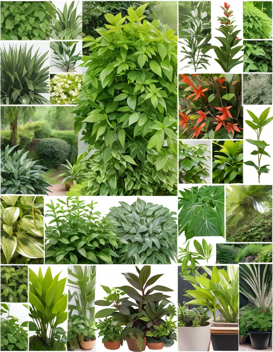 Foliage plant （Dioscorea elephantipes）magazin collage