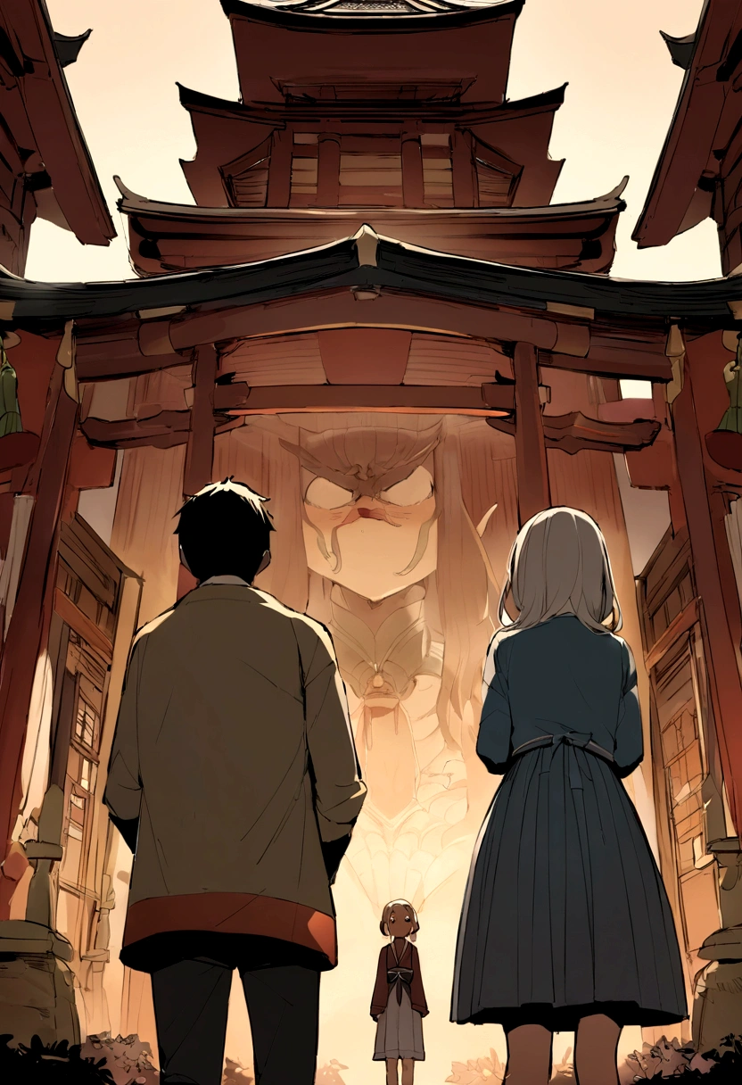 Best Quality, Masterpiece, Ultra-high resolution,night、shrine、Domestic、A 15-year-old boy and girl are standing side by side、Embarrassed、love