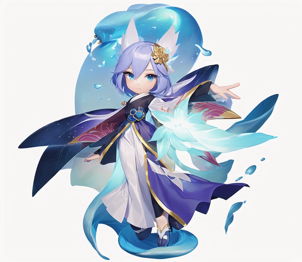 anime girl with wings and a dress with flowers, white haired deity, onmyoji, water fairy, onmyoji detailed art, beautiful fantasy anime, goddess of the ocean, anime goddess, art of kirokaze pixel, mizutsune, pixiv contest winner, anime fantasy illustration, astral fairy, from touhou, digital art on pixiv