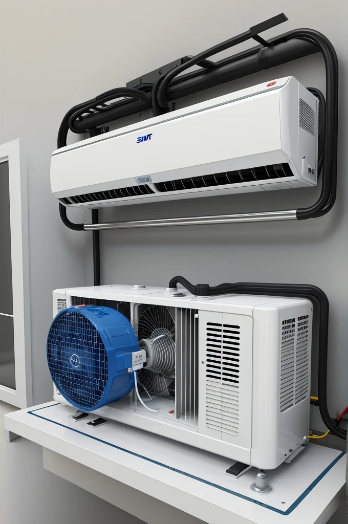 split AC refrigerant diagram animation image