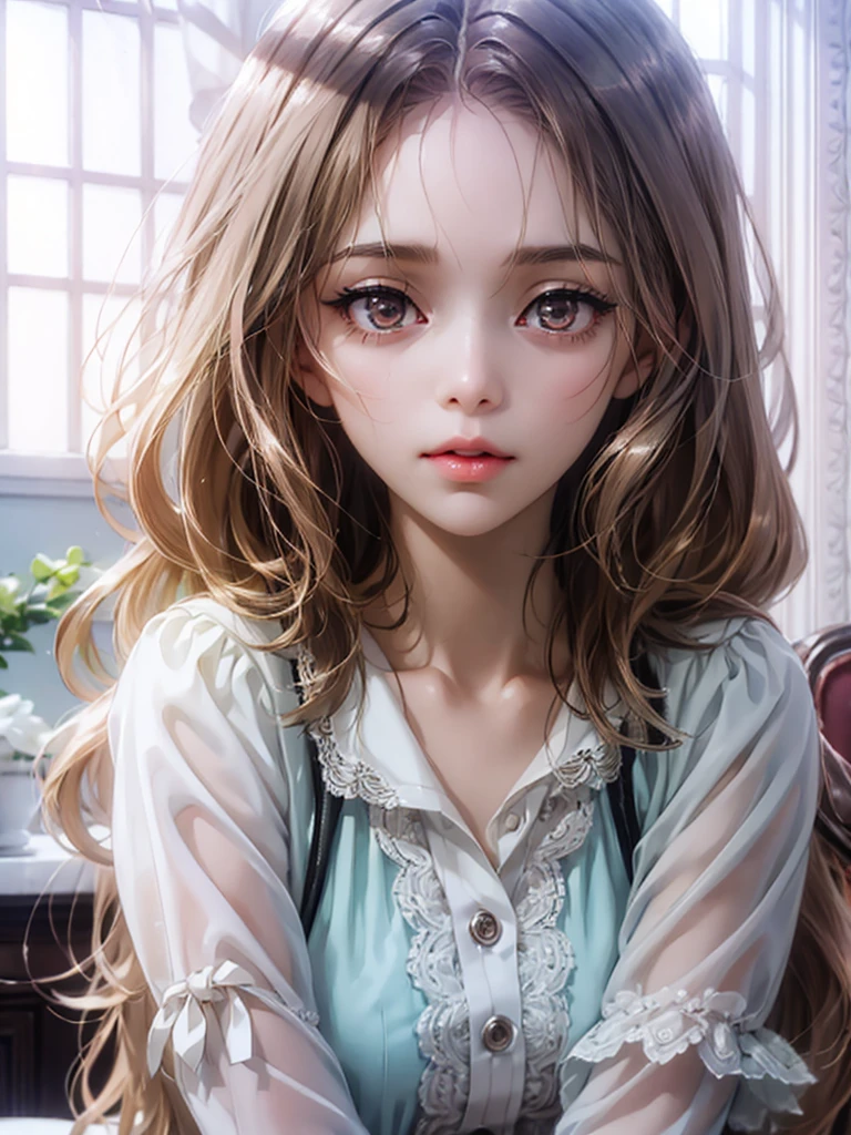 delicate　Big eyes　I have long hair　Cute girl　Pastel color clothes