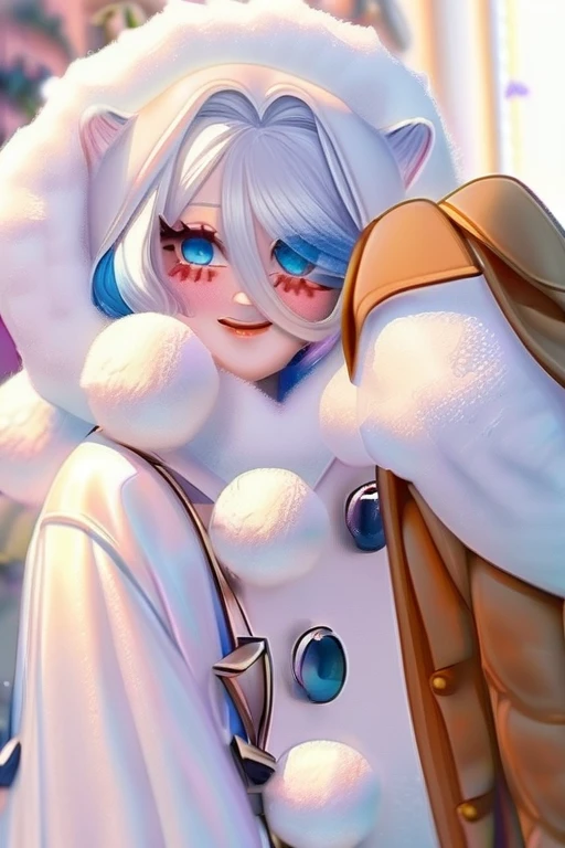 ((Лучшее качество)), ((шедевр)), (подробный), Furina shows a like and is dressed in winter clothes