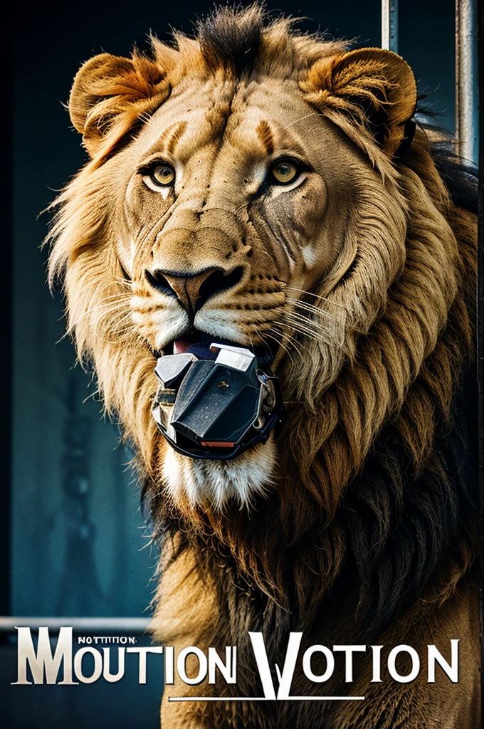 Motivation factory with lion image with title card