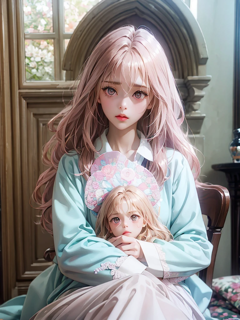 Albino girl & cat, ultra realistic,8k, Ultra hd