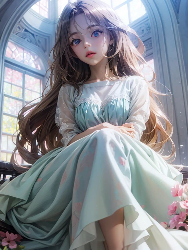 delicate　Big eyes　I have long hair　Cute girl　Pastel color clothes