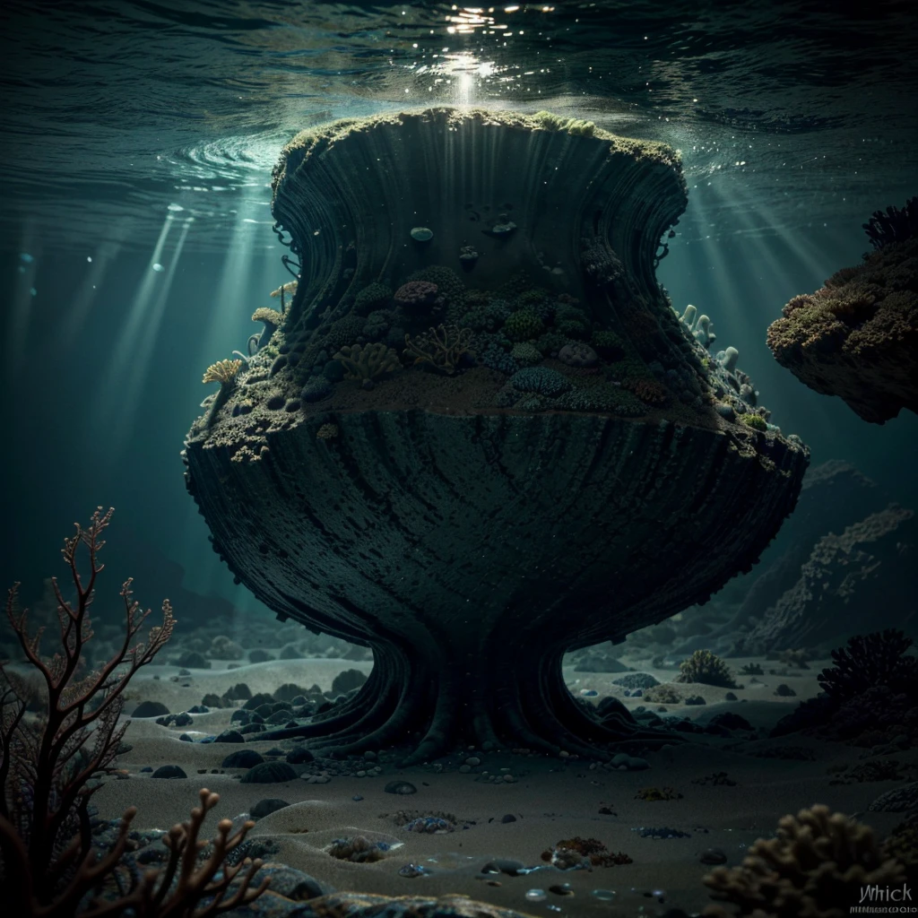 A tiny, barely visible tentacled monster is emerging from the ocean floor, surrounded by marine life. Light breaks through the water, creating subtle lighting that highlights the minuscule creature. The monster, though small, has a menacing presence with its multiple tentacles and eerie glow. A variety of fish and other marine creatures swim around, almost oblivious to its presence, emphasizing its tiny size.
Details for creating a picture:
Main object:
Microscopic tentacled monster with a sinister, eerie glow.
Multiple, delicate tentacles that seem almost translucent.
Tiny, almost imperceptible size, blending with the surroundings.
Ambient:
Ocean floor, covered with sand and tiny stones.
Marine flora: minuscule seaweed, algae, and small coral formations.
Marine fauna: tiny fish, plankton, and other small marine creatures.
Lighting & Atmosphere:
Scattered light penetrating through the water from above, creating soft light rays that highlight the tiny monster.
Shadows and depth, giving the image realism.
Bluish and greenish shades, characteristic of the underwater environment.
Additional elements (Optional):
Microscopic debris or tiny air bubbles rising from the ocean floor.
A background of larger, blurry marine creatures to emphasize the monster's small size.
Style and mood:
Realistic style with high detail.
Mysterious and slightly eerie atmosphere.
Combination of menacing and natural.
Technical specifications:
High resolution.
Realistic stylization.
Detailed elements of the monster and the underwater world.
Effective use of light and shadow to create depth and realism.