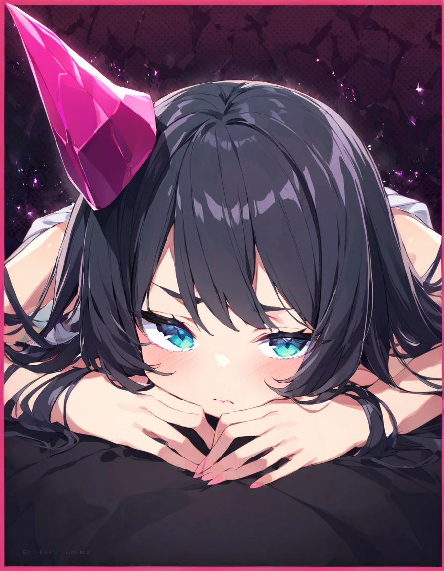 Place your hand on your cheek　Perfect Fingers　Insanely embarrassing　Crystal Horn　Shining Crystal Black Hair