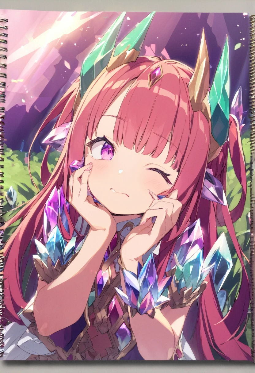 Place your hand on your cheek Perfect Fingers Insanely embarrassing Crystal Horn Shining Crystal