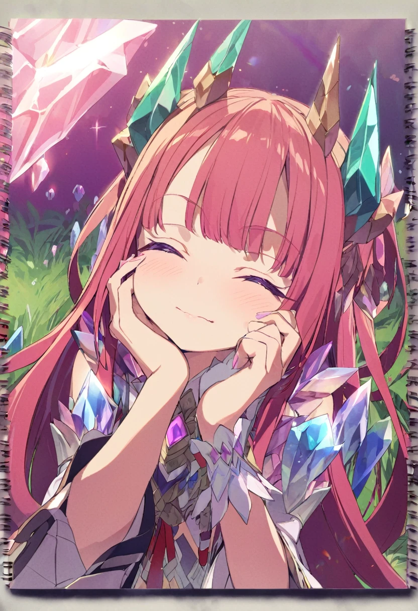 Place your hand on your cheek Perfect Fingers Insanely embarrassing Crystal Horn Shining Crystal