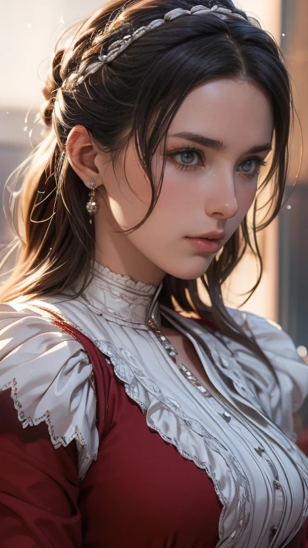 RAW Photos. Anna Karenina, 22 years old, Wearing period costumes, Russia, 19th century, perspective, half body detailed, Sharp focus, Slightly mixed, detailed, Medieval feel, (high skin detailed: 1,2), 8K Ultra HD, Digital SLR, Soft Light, high quality, Fujifilm XT3 Grain Film.