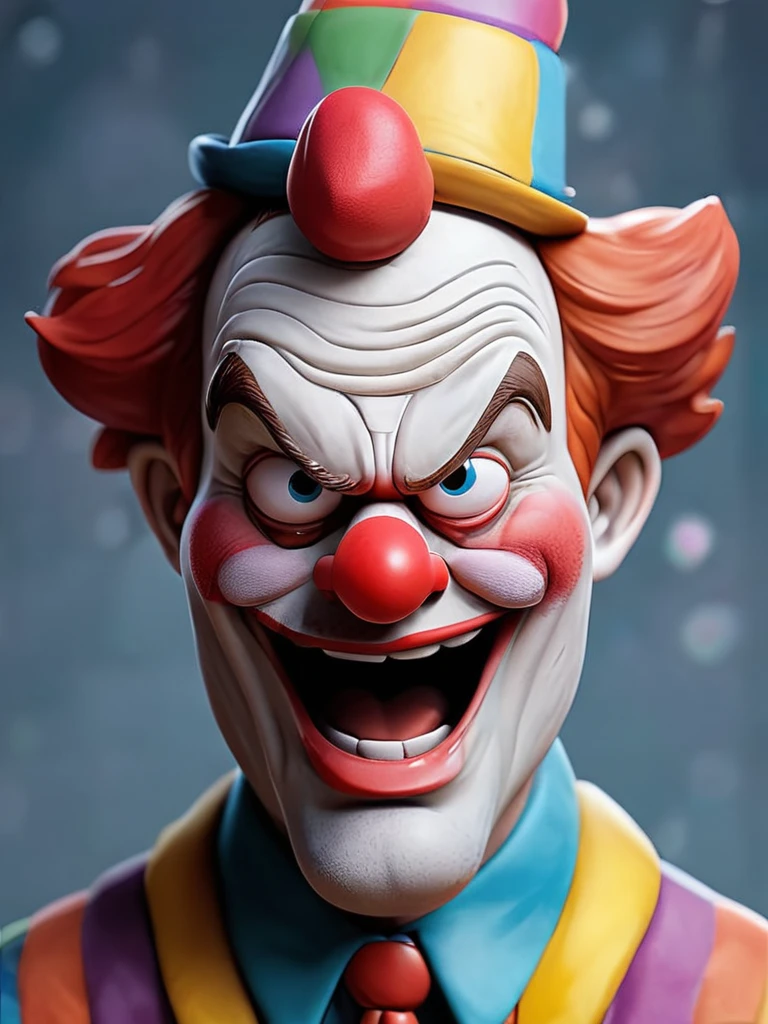 make his face to a clown